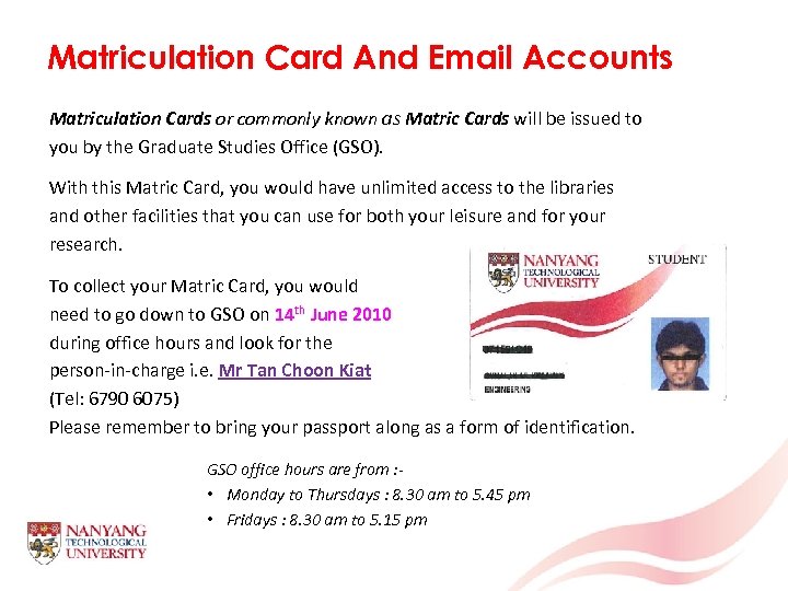 Matriculation Card And Email Accounts Matriculation Cards or commonly known as Matric Cards will