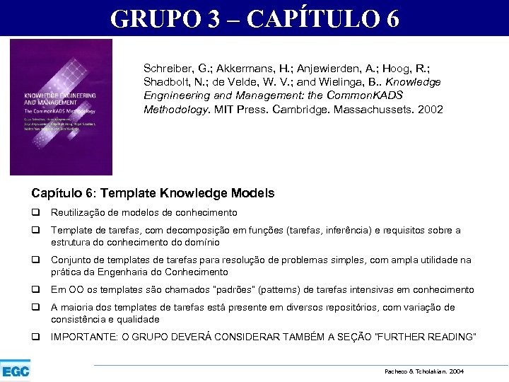 GRUPO 3 – CAPÍTULO 6 Schreiber, G. ; Akkermans, H. ; Anjewierden, A. ;