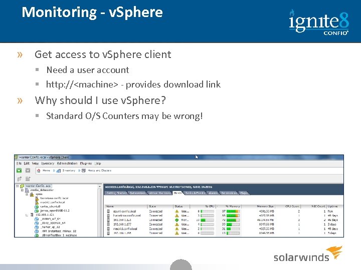 Monitoring - v. Sphere » Get access to v. Sphere client § Need a