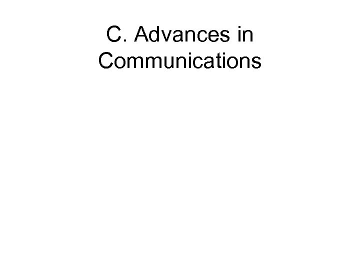 C. Advances in Communications 