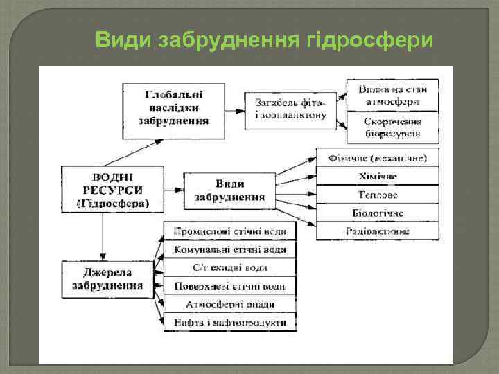 Види забруднення гідросфери 