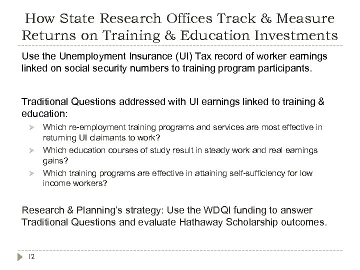 How State Research Offices Track & Measure Returns on Training & Education Investments Use