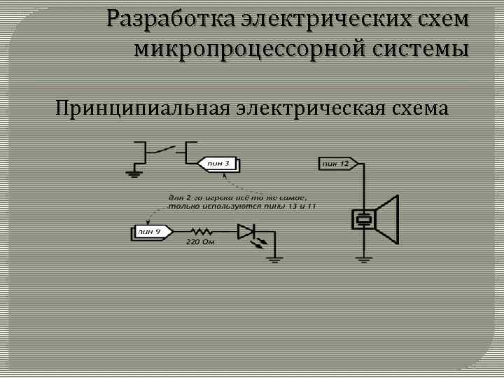 Разработка электрических схем микропроцессорной системы Принципиальная электрическая схема 