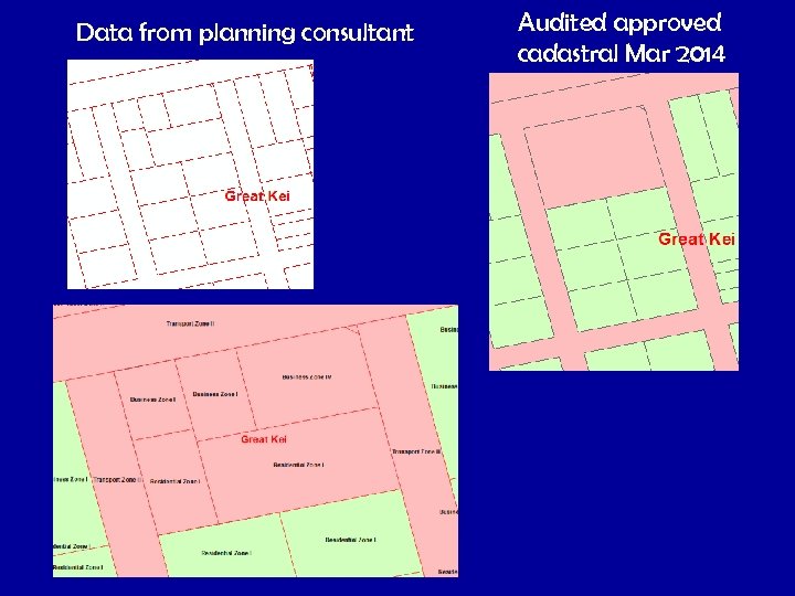 Data from planning consultant Audited approved cadastral Mar 2014 