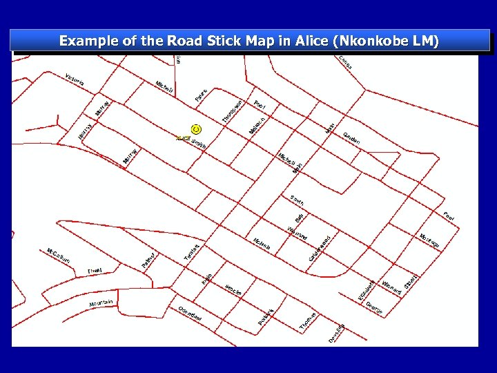 Example of the Road Stick Map in Alice (Nkonkobe LM) 
