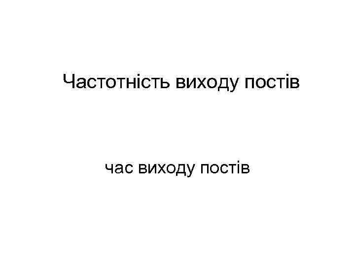 Частотнiсть виходу постiв час виходу постiв 