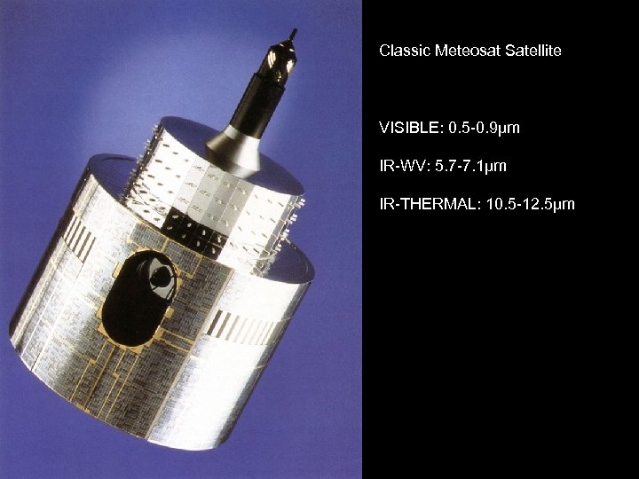 Classic Meteosat Satellite VISIBLE: 0. 5 -0. 9μm IR-WV: 5. 7 -7. 1μm IR-THERMAL: