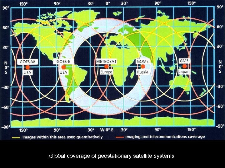 Global coverage of geostationary satellite systems 