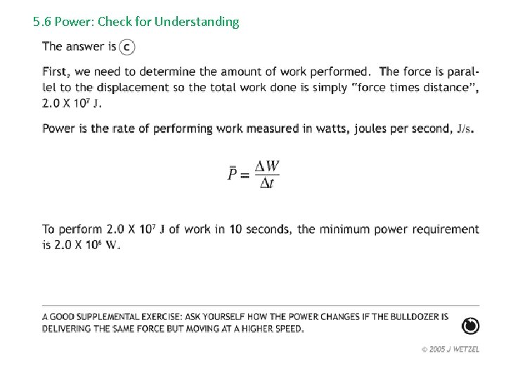 5. 6 Power: Check for Understanding 