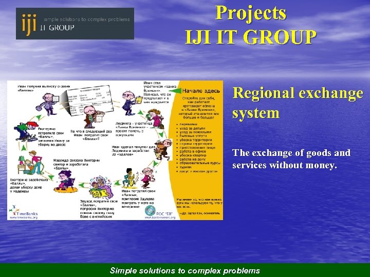 Projects IJI IT GROUP Regional exchange system The exchange of goods and services without