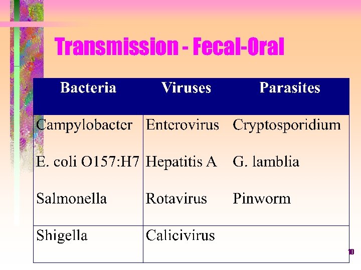 Transmission - Fecal-Oral 10 