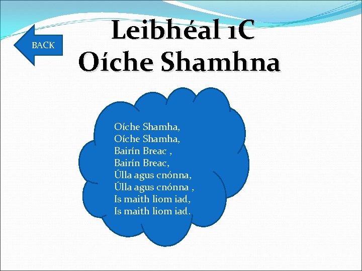 BACK Leibhéal 1 C Oíche Shamhna Oíche Shamha, Bairín Breac, Úlla agus cnónna ,
