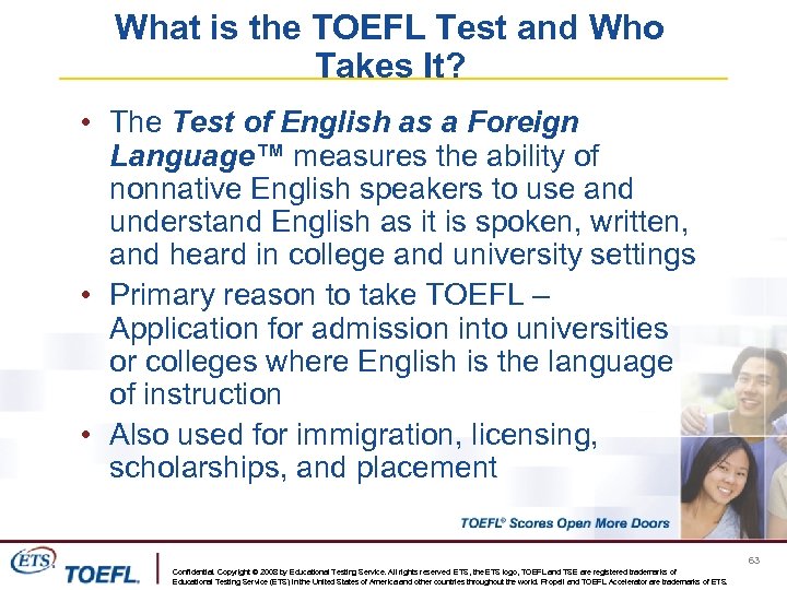 What is the TOEFL Test and Who Takes It? • The Test of English
