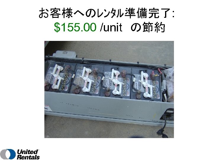 お客様へのﾚﾝﾀﾙ準備完了: $155. 00 /unit　の節約 