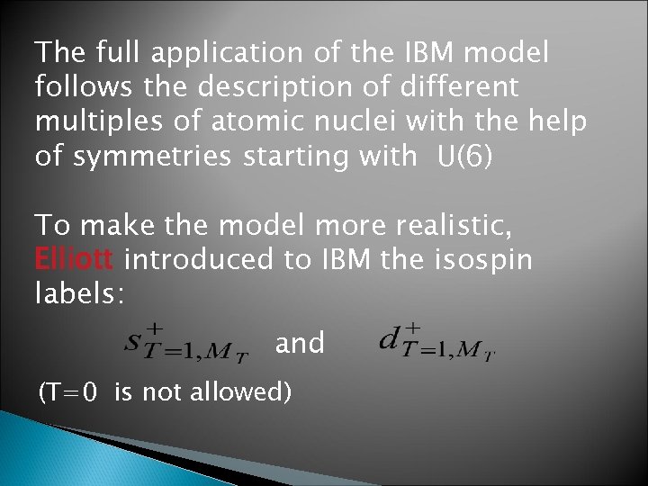 The full application of the IBM model follows the description of different multiples of