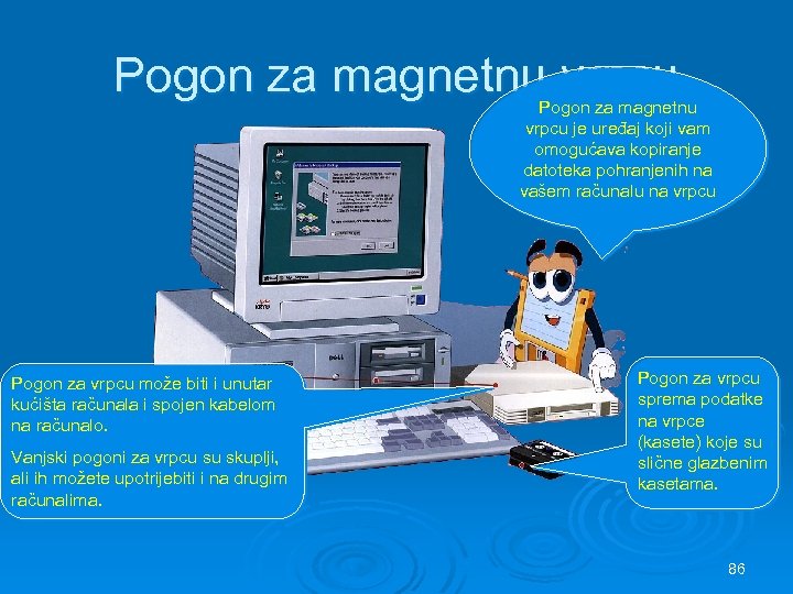 Pogon za magnetnu vrpcu je uređaj koji vam omogućava kopiranje datoteka pohranjenih na vašem