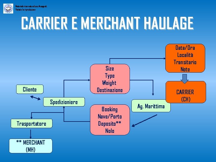 Materiale riservato ad uso Assagenti. Vietata la riproduzione CARRIER E MERCHANT HAULAGE Size Type
