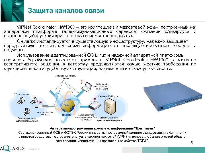 Защита каналов связи Vi. PNet Coordinator HW 1000 – это криптошлюз и межсетевой экран,