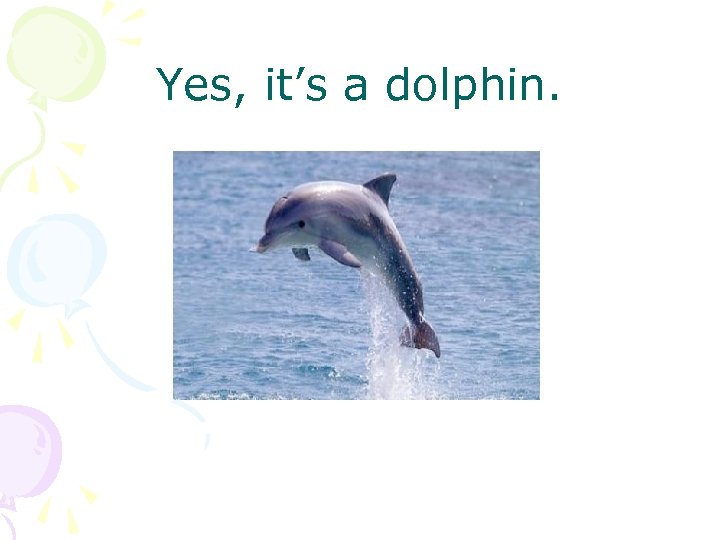 Yes, it’s a dolphin. 