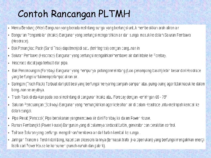 Contoh Rancangan PLTMH 