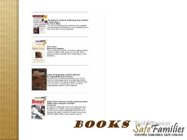 BOOKS Website tour, books 
