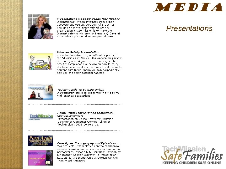 MEDIA Presentations Website tour, media 2 