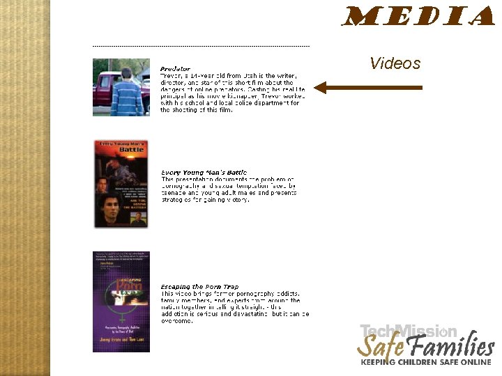 MEDIA Videos Website tour, media 2 