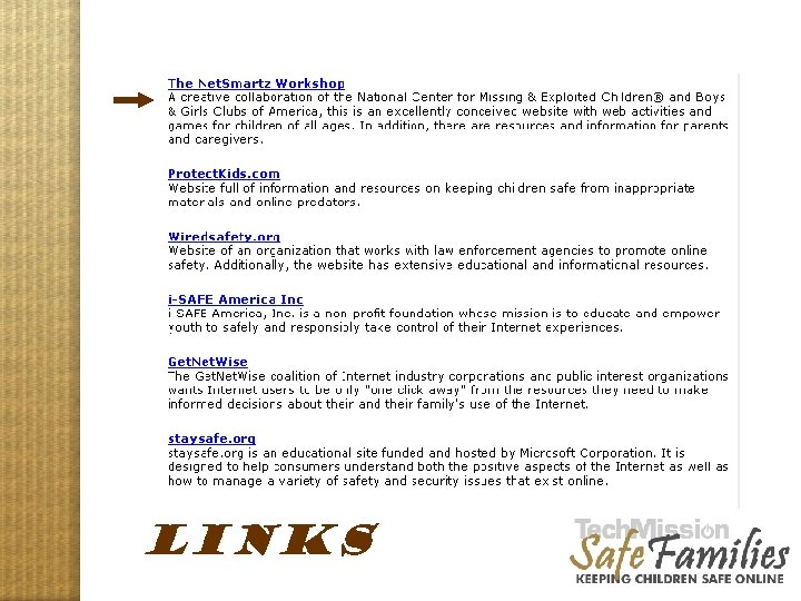 LINKS Website tour, links 