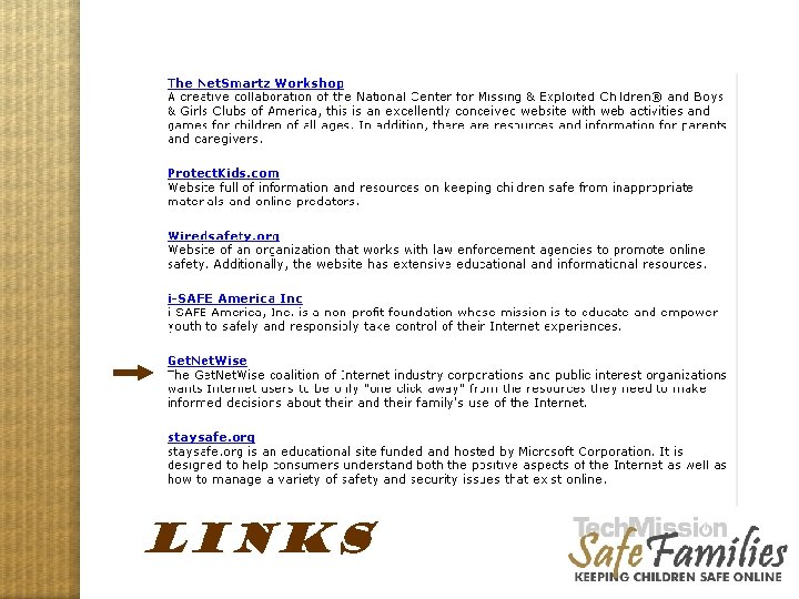 LINKS Website tour, links 