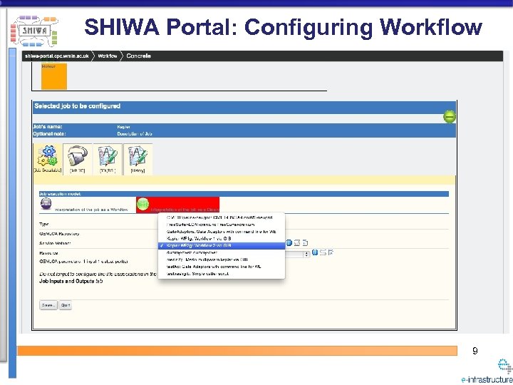 SHIWA Portal: Configuring Workflow 9 