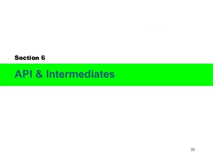 Section 6 API & Intermediates 23 