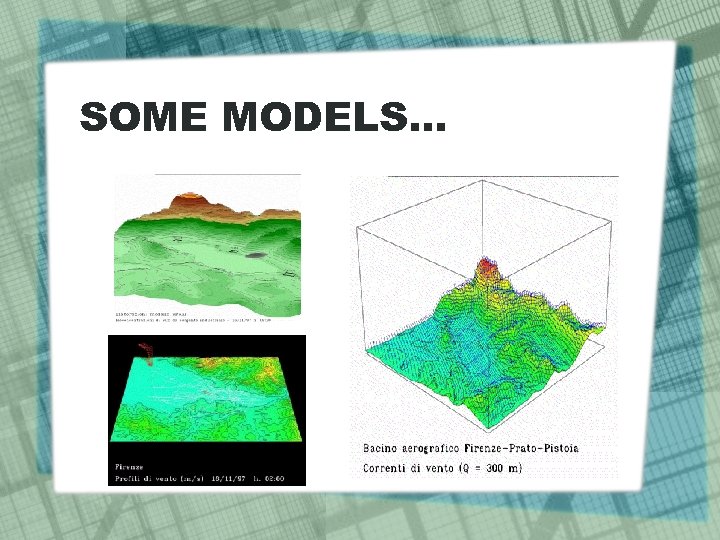 SOME MODELS… 
