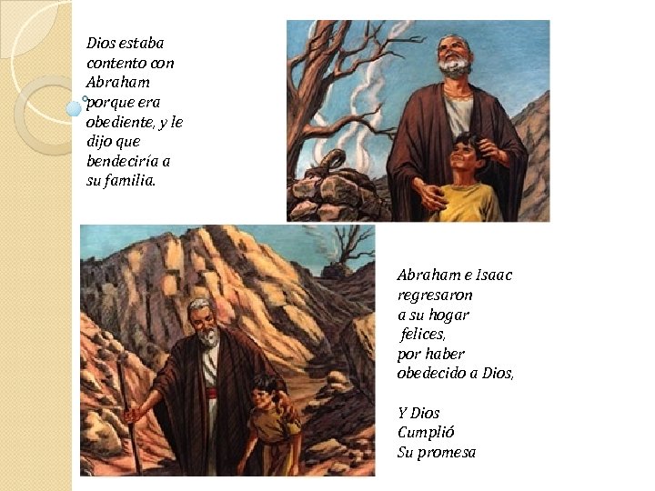 Dios estaba contento con Abraham porque era obediente, y le dijo que bendeciría a