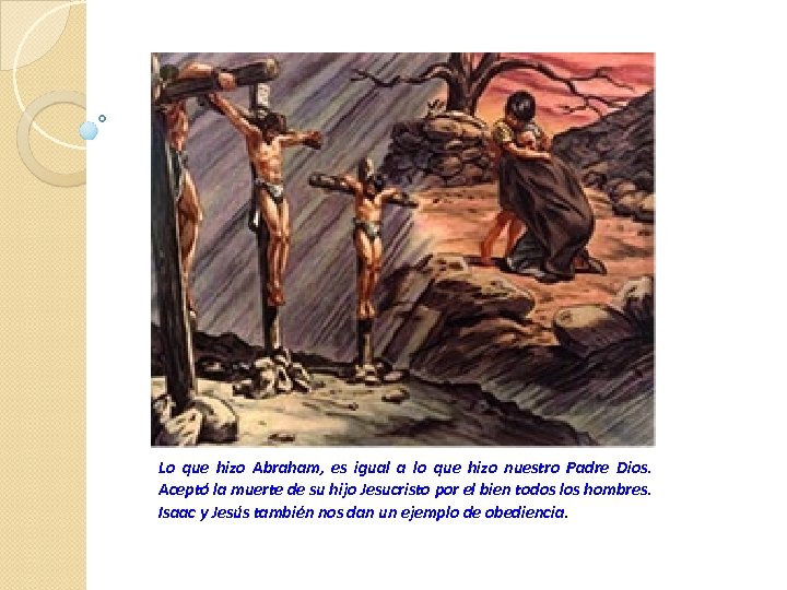 Lo que hizo Abraham, es igual a lo que hizo nuestro Padre Dios. Aceptó