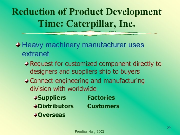 Reduction of Product Development Time: Caterpillar, Inc. Heavy machinery manufacturer uses extranet Request for