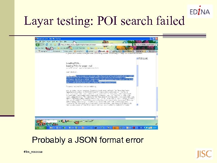 Layar testing: POI search failed Probably a JSON format error #lbs_nococoa 