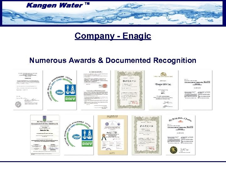 Company - Enagic Numerous Awards & Documented Recognition 