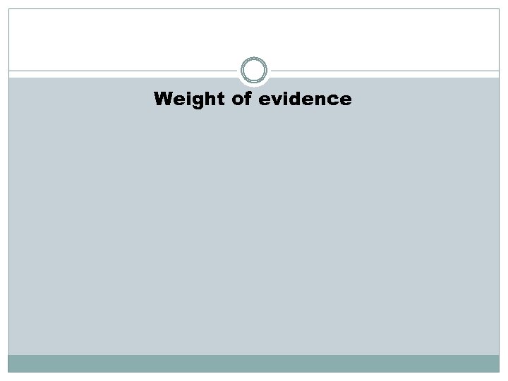 Weight of evidence 
