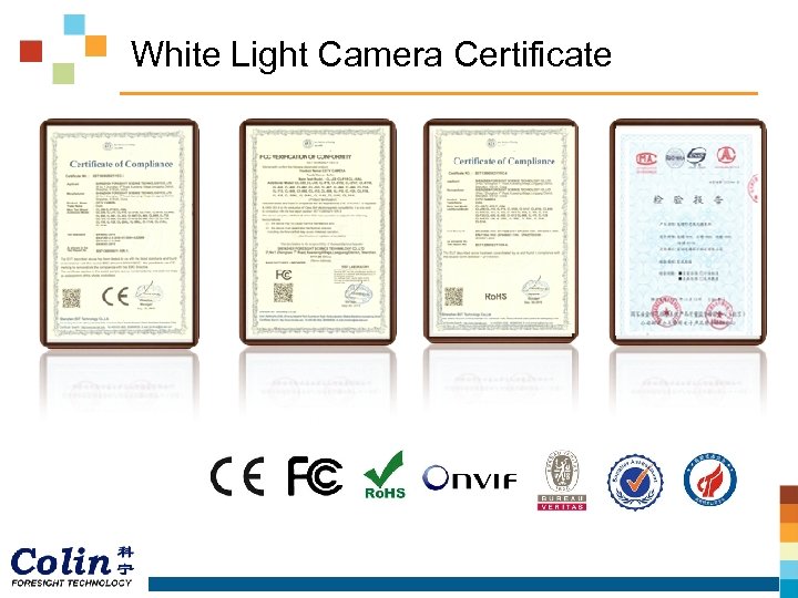 White Light Camera Certificate 