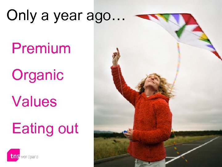 Only a year ago… Premium Organic Values Eating out 2 