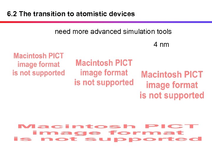 6. 2 The transition to atomistic devices need more advanced simulation tools 4 nm