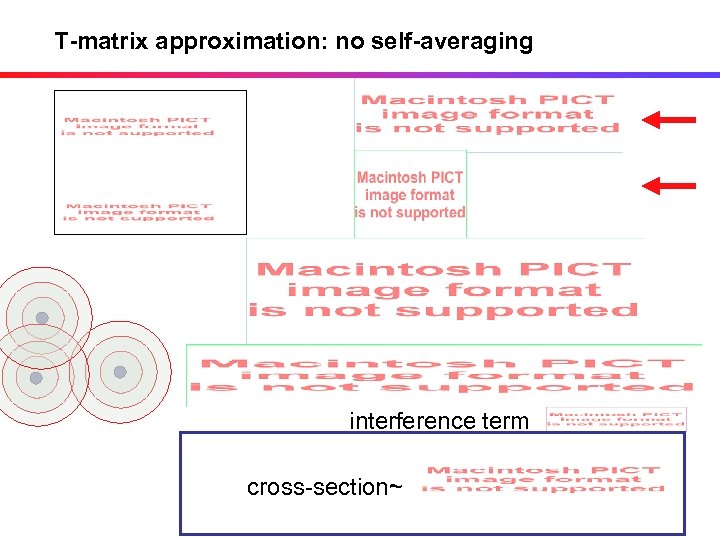 T-matrix approximation: no self-averaging interference term cross-section~ 
