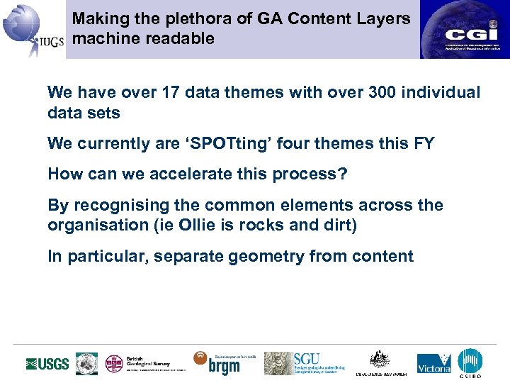 Making the plethora of GA Content Layers machine readable We have over 17 data