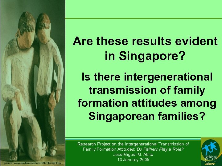 Are these results evident in Singapore? Is there intergenerational transmission of family formation attitudes