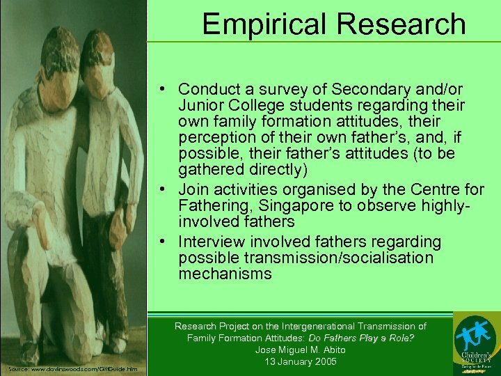 Empirical Research • Conduct a survey of Secondary and/or Junior College students regarding their