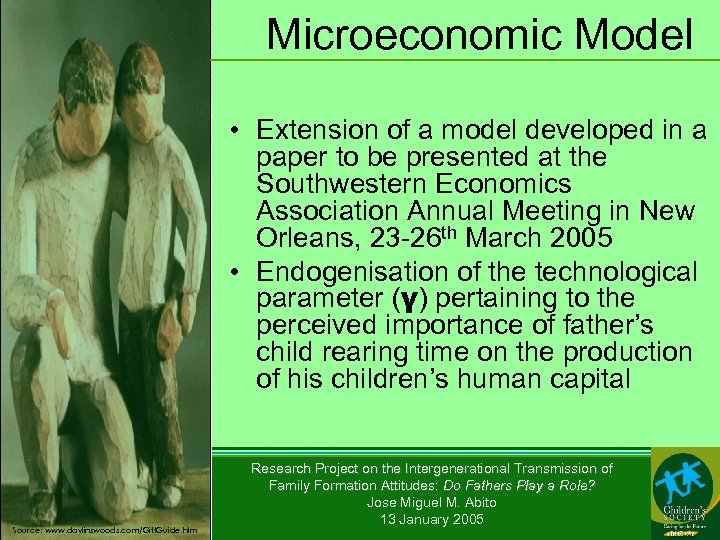 Microeconomic Model • Extension of a model developed in a paper to be presented