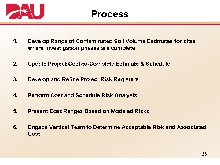 Process 1. Develop Range of Contaminated Soil Volume Estimates for sites where investigation phases