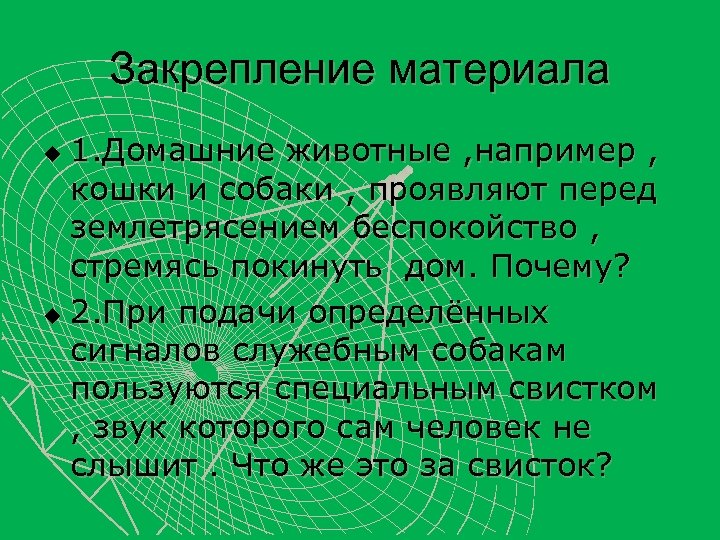 Закрепление материала 1. Домашние животные , например , кошки и собаки , проявляют перед