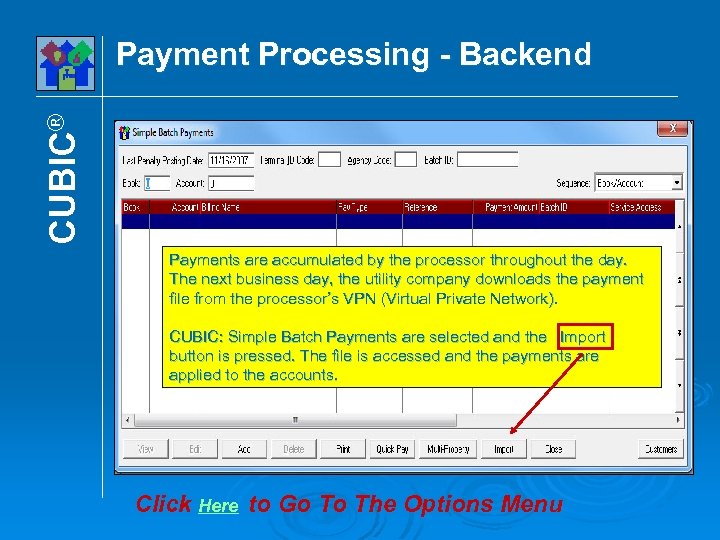 CUBIC® Payment Processing - Backend Payments are accumulated by the processor throughout the day.