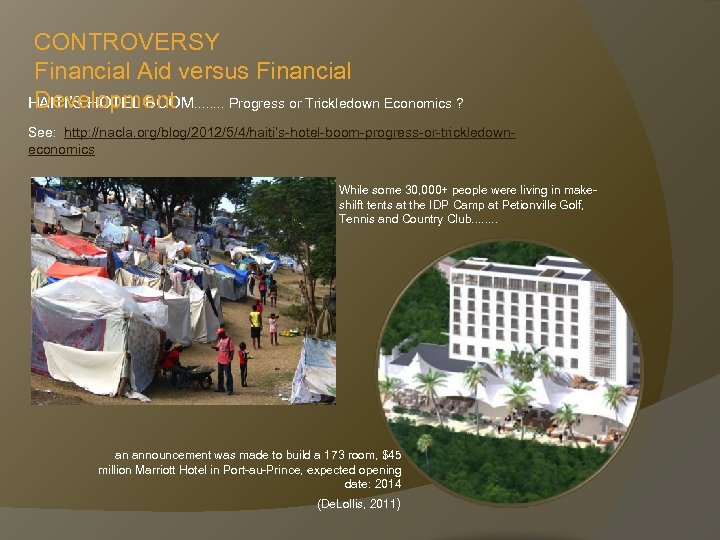 CONTROVERSY Financial Aid versus Financial HAITI’S HOTEL BOOM. . . . Progress or Trickledown